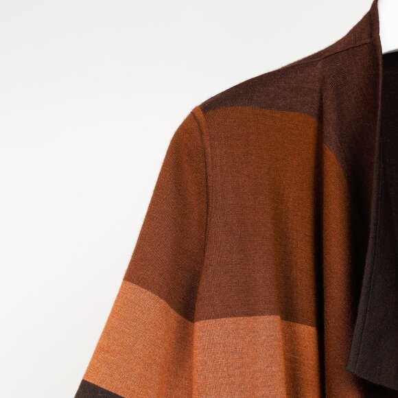 Akris PF/13 Reversible Brown Striped Cashmere & Silk Cardigan - Picture 6 of 12